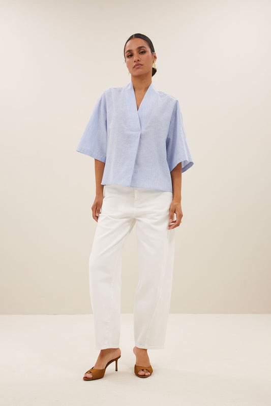 Blusa de raya diplomática Owen - Disponible exclusivamente en nuestra tienda física