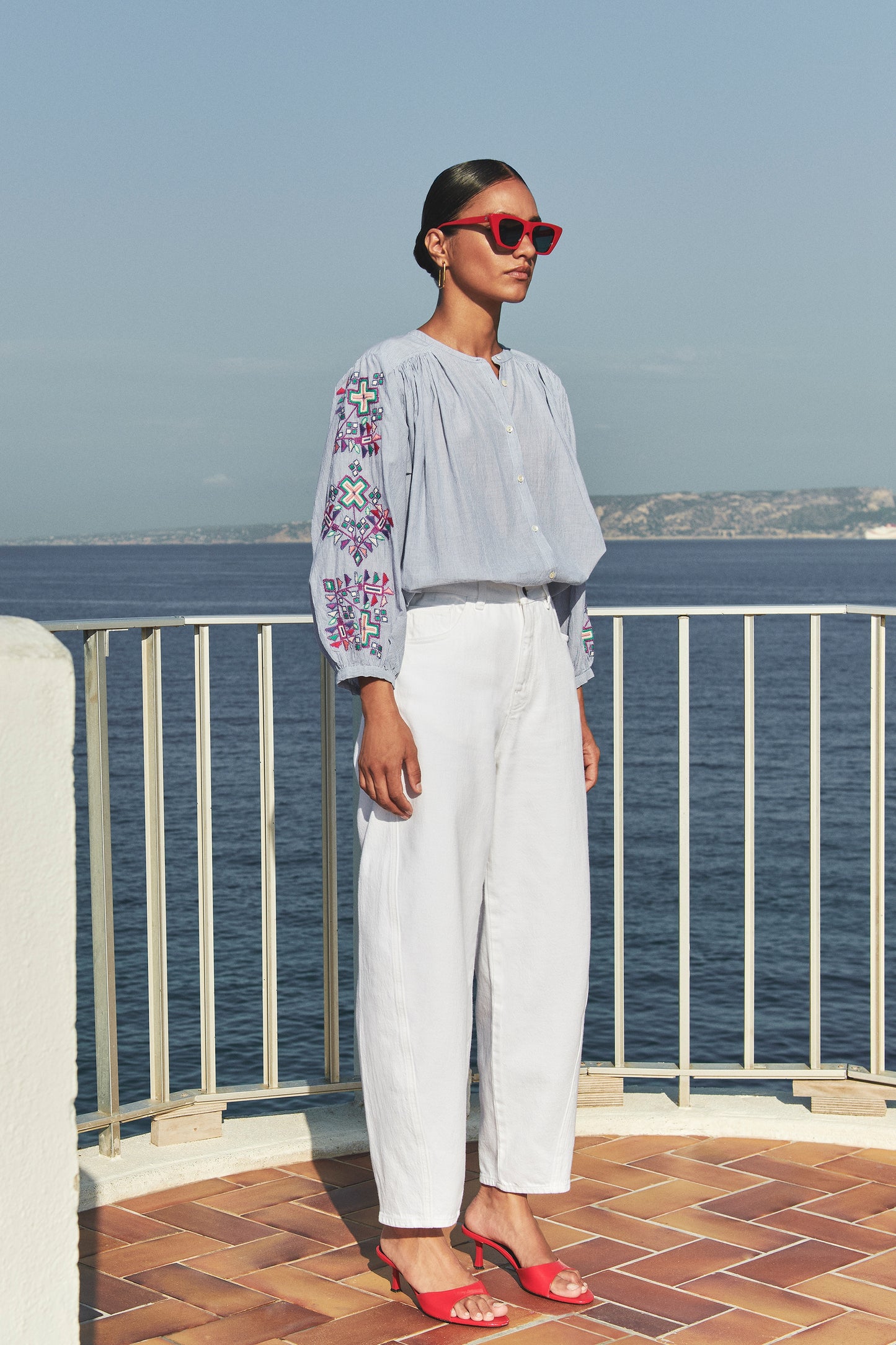 becky pinstripe blouse- Exclusively available at our physical store